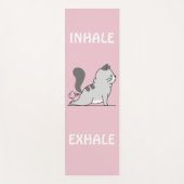 grappig kattenbakje inhale lichtroze yogamat (Voorkant)