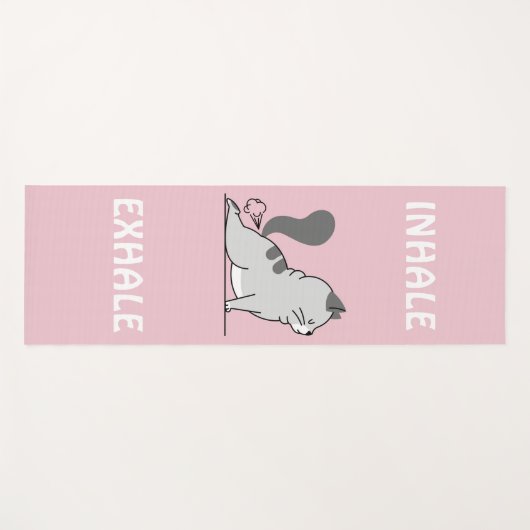 grappig kattenbakje inhale lichtroze yogamat (Voorkant (horizontaal))