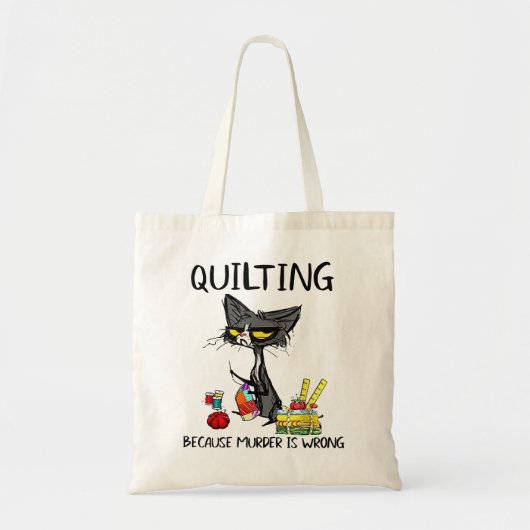 Grappig kattenbakken omdat moord een verkeerde kat tote bag (Voorkant)