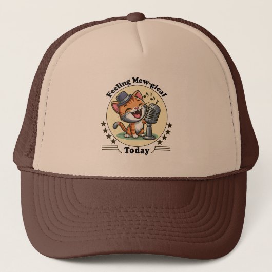 Grappig kattengezang trucker pet (Voorkant)