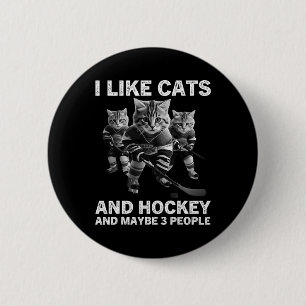 Grappig kattenhockeycadeau voor introverte persone ronde button 5,7 cm
