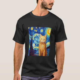 Grappig kattenkunstschilderij Kat Liefhebber Sterr T-shirt