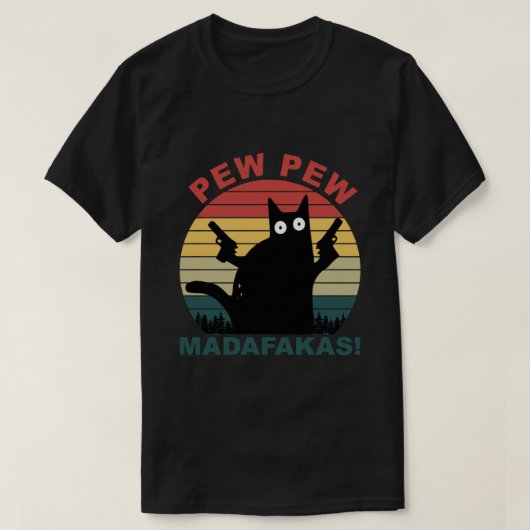 Grappig kattenliefhebbers, pew madafakas cat Essen T-shirt (Design voorkant)