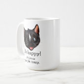 Grappig kattenontwerp - wees blij dat het mensen g koffiemok (Voorkant links)