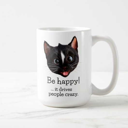 Grappig kattenontwerp - wees blij dat het mensen g koffiemok (Rechts)
