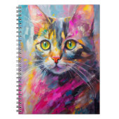 Grappig kattenportret Abstracte moderne kunst Notitieboek (Voorkant)