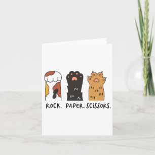 Grappig kattenrots papier schaar Schattige kattenp Kaart