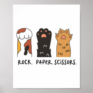 Grappig kattenrots papier schaar Schattige kattenp Poster