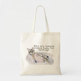 Grappig Kattenschilderij - "Waarom zijn mensen alt Tote Bag