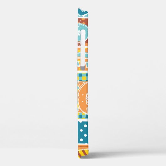 Grappig kattenstof patchwork behang Case-Mate iPhone case (Achterkant / Links)