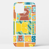 Grappig kattenstof patchwork behang Case-Mate iPhone case (Achterkant)