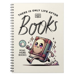 Grappig Kawaii Boek met quote Lees meer boeken Notitieboek