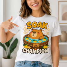 Grappig Kawaii Capybara Soak Kampioen Onsen T-Shir