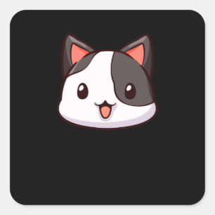 Grappig Kawaii Kat Schattige Kitten Anime Manga Vierkante Sticker