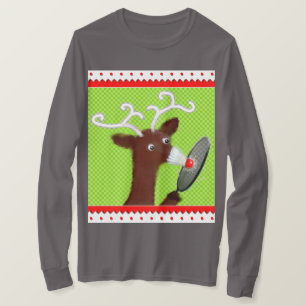 Grappig kerst badminton t-shirt