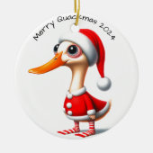 Grappig Kerst Eend Ornament (Voorkant)