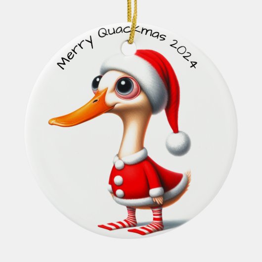 Grappig Kerst Eend Ornament (Voorkant)