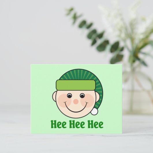 Grappig Kerst Elf Briefkaart (Staand voorkant)