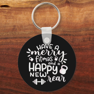 Grappig Kerst Fitness Sarcastisch Gym Kerstcadeau Sleutelhanger
