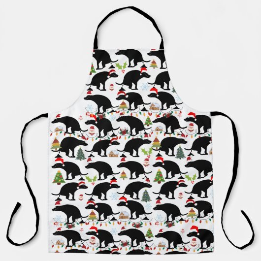Grappig Kerst Pooping Dog Pattern Schort (Voorkant)