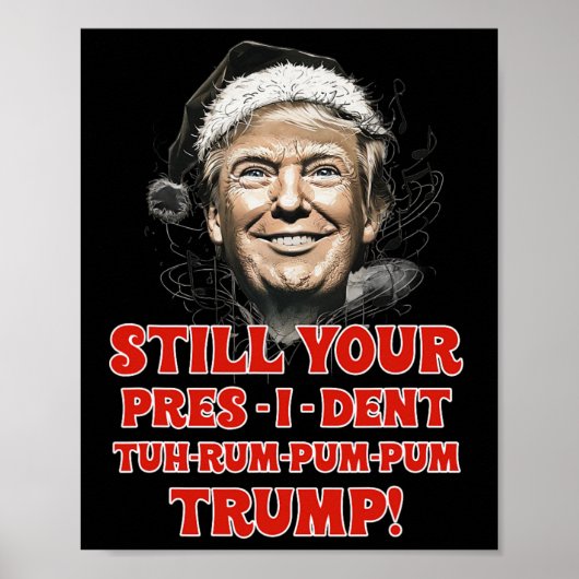 Grappig Kerst President Trump Pyjama Ugly Chris Poster (Voorkant)