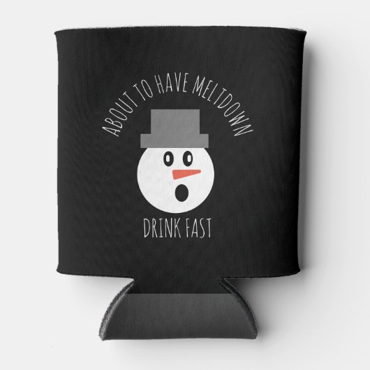 Grappig kerst sneeuwman meltdown bier blikjeskoeler (Voorkant)
