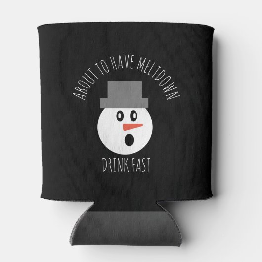 Grappig kerst sneeuwman meltdown bier blikjeskoeler (Achterkant)