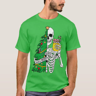 Grappig Kerst Sorta Merry Sorta Scary Skeleton X T-shirt