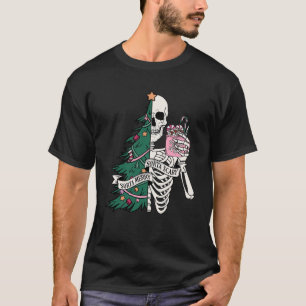 Grappig Kerst Sorta Merry Sorta Scary Skeleton X T-shirt