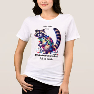 Grappig Kerst wasbeer t-shirt