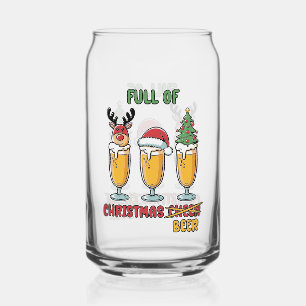 Grappig kerstbier drink feest blikvorm glas