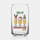 Grappig kerstbier drink feest blikvorm glas (Achterkant)