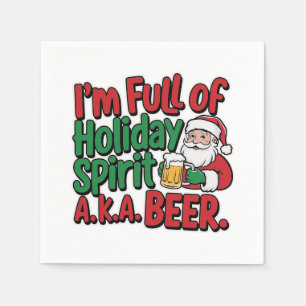 Grappig kerstbier drink feest servet