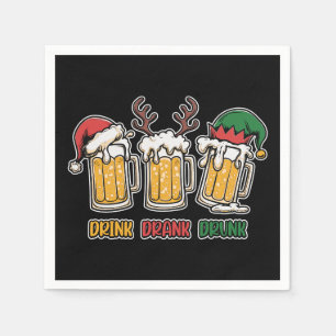 Grappig kerstbier drink feest servet