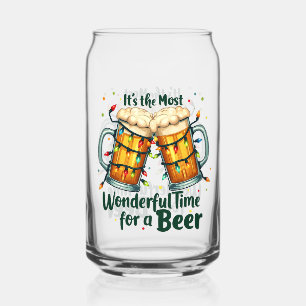 Grappig kerstbier meest geweldige tijd feest blikvorm glas