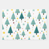 Grappig kerstbomen inpakpapier vel (Voorkant 2)