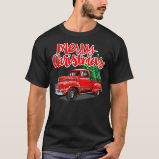 Grappig  kerstboom Red Wagon Truck T-shirt