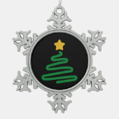 Grappig kerstboom tin sneeuwvlok ornament (Voorkant)