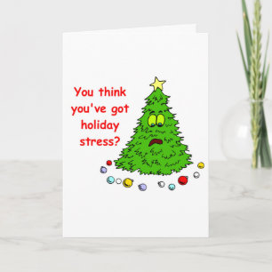 Grappig kerstboomfeest Stress Joke Cards Feestdagen Kaart