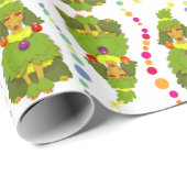 Grappig kerstboompoodle cadeaupapier (Rol Hoek)
