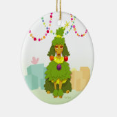 Grappig kerstboompoodle keramisch ornament (Rechts)