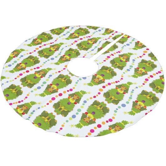 Grappig kerstboompoodle kerstboom rok (Gekanteld)