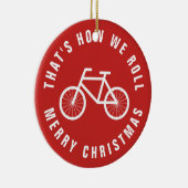 Grappig kerstboomversiefoto voor fietsen keramisch ornament (Rechts)