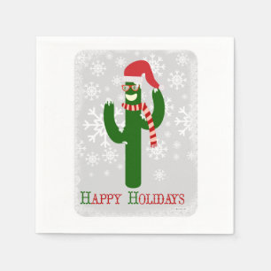 Grappig kerstcactus servetten