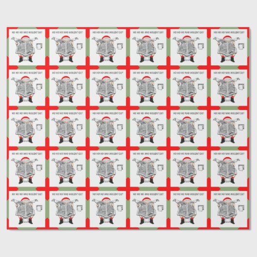 Grappig kerstcadeau cadeaupapier (Vlak)