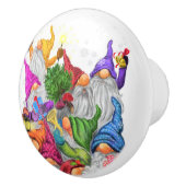 Grappig kerstcadeau Happy Gnomes Keramische knop (Rechts)