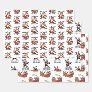 Grappig kerstcadeaupapier, sarcastische kerstman inpakpapier vel