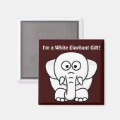 Grappig kerstcadeautje: Echte witte olifant Gift! Magneet (Voorkant / Achterkant)