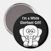 Grappig kerstcadeautje: Echte witte olifant Gift! Magneet (Voorkant / Achterkant)