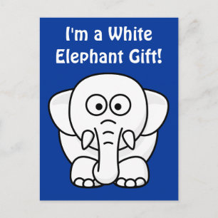 Grappig kerstcadeautje: Echte witte olifantencadea Aankondigingskaart